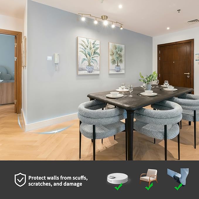 Art3d Wall Baseboard Molding Trim 8-Pack of 56 x 3.2 in., High Impact Polystyrene Skirting Board - Installed with Glue - White