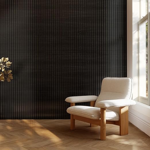 3D Faux Wood Wall Panels for Exterior – Waterproof WPC Decorative Siding Slat Covering, Outdoor UV 7.55 FT (L) x 0.53 FT(H) Resistant Wall Decor, Easy Install Design (Black, Pack of 5 Piece)