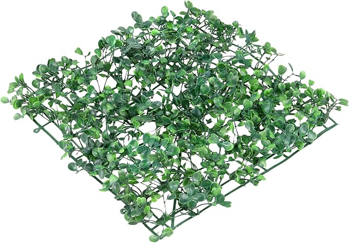 JEUIHAU 20 PCS 10x10 Inch Artificial Grass Wall Panels, Boxwood Hedge Privacy Screen for Indoor Outdoor Wedding Venue, Business Space, Garden Balcony Party Decor