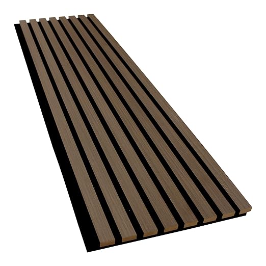 106” x 12.6” Acoustic Wood Wall Paneling, Decorative Sound Proof Panels for Walls and Ceilings, 3D Slat Wood Wall Panels (Set of 40) (Driftwood)