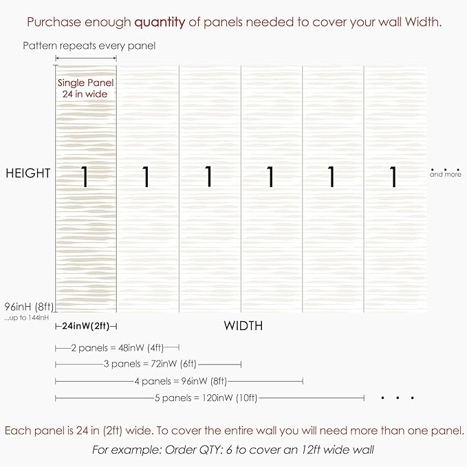 Beige Stripes Shibori Wallpaper | Removable Self Adhesive Hand Drawn Wallpaper | Customizable Geometrical Lines Peel and Stick Wall Decor (1 roll 24" W x 60" H)