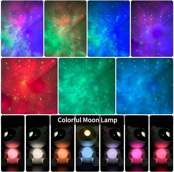 Astronaut Galaxy Projector, Star Projector with Timer and Remote, Night Light with Moon Lamp, LED Nebula Lamp for Kids Adults, Room Decor Gift (Blue Pro)