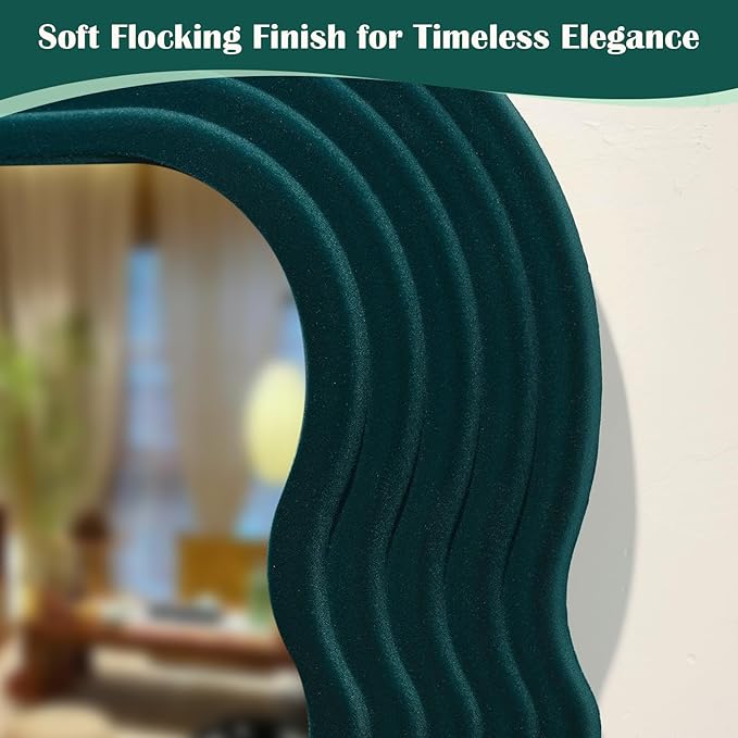 Living Room Mirrors for Wall Decor, 14x28 Arch Wall Mounted Mirror for Girl Teen Women Bedroom Decoration, Cute Hanging Wall Art Room Aesthetics for Modern Tropical Home Office (Dark Green)