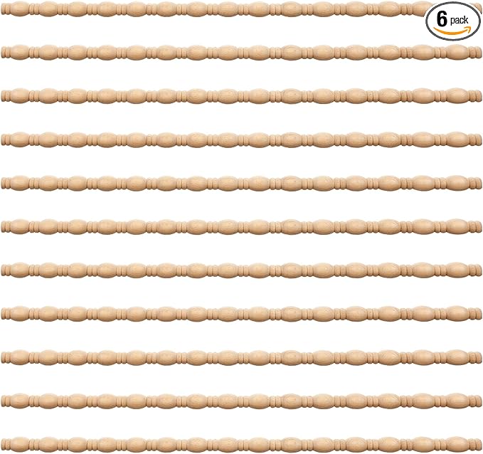 Nuanchu 12 Pcs Unfinished 3D Decorative Wood Trim Molding 15.75inch Decorative Wood Molding Cute DIY Trim for Home Wall Cabinet Shelf Window Door(Gourd Line,15mm)