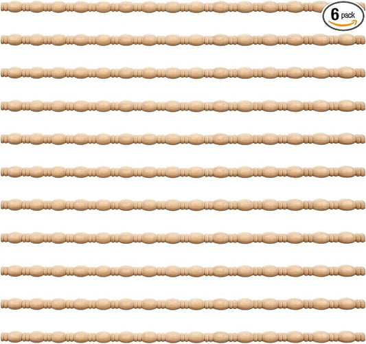 Nuanchu 12 Pcs Unfinished 3D Decorative Wood Trim Molding 15.75inch Decorative Wood Molding Cute DIY Trim for Home Wall Cabinet Shelf Window Door(Gourd Line,15mm)