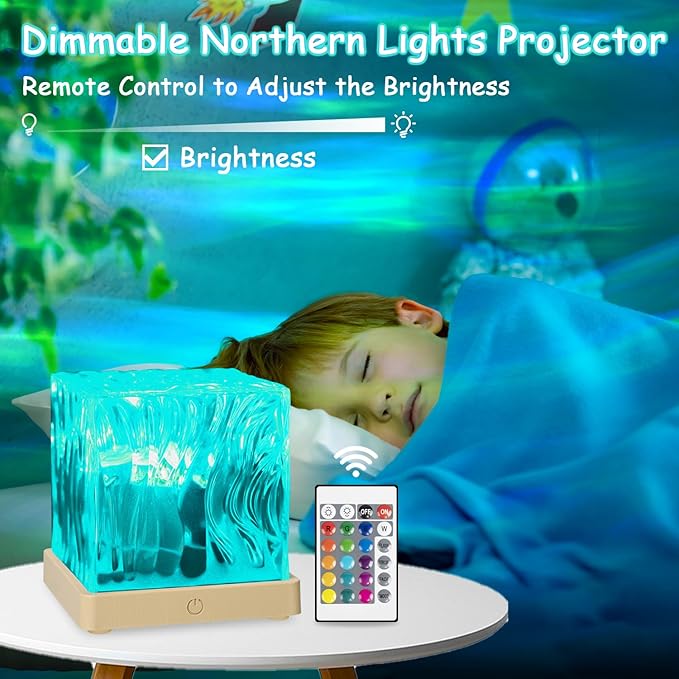 Lumena Lamp Ocean, 18 Colors Northern Lights Projector with Remote, 30 Lighting Modes Ocean Wave Light Galaxy Projector, Ambient Lighting Room Decor Water Light for Teen Girls