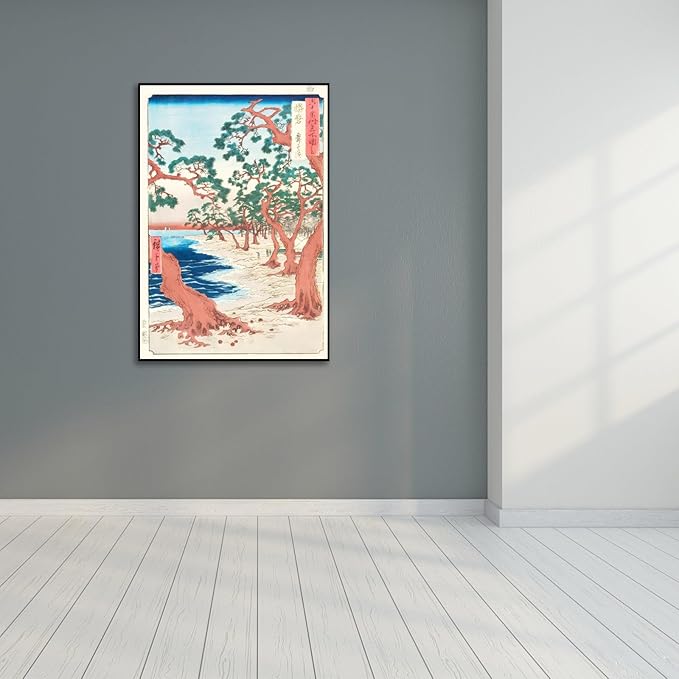 OKRA Utagawa Hiroshige Canvas Wall Art - Maiko Beach Poster - Japanese Wall Art Prints Nature Landscape Art Classic Art Reproductions Modern Home Wall Decor Unframed