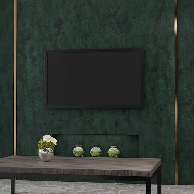 32"x354" Big Wide Dark Green Contact Paper Matte Extra Thick Art Deco Peel and Stick Wallpaper Waterproof Self-Adhesive Removable Pure Green Vinyl Wallpaper 3D Textured for Cabinet Studio Farmhouse