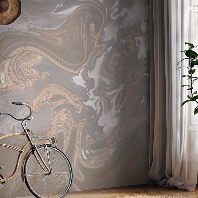 artgeist Wall Mural Stone Wall 138x101 in - XXL Non-Woven Wallpaper Fleece Wall Decor Photo Print Picture Image Design Marble Like Abstract 3D Effect Illusion f-A-0882-a-a