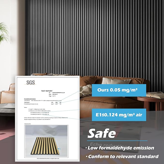 Art3d 2-Pack 108" x 12" Acoustic Wood Panels for Wall, Soundproof Wood Slat Panel for Wall and Ceiling, 3D Fluted Sound Absorbing Paneling for Interior Wall Decor, Living Room, Bedroom - Smoky Oak