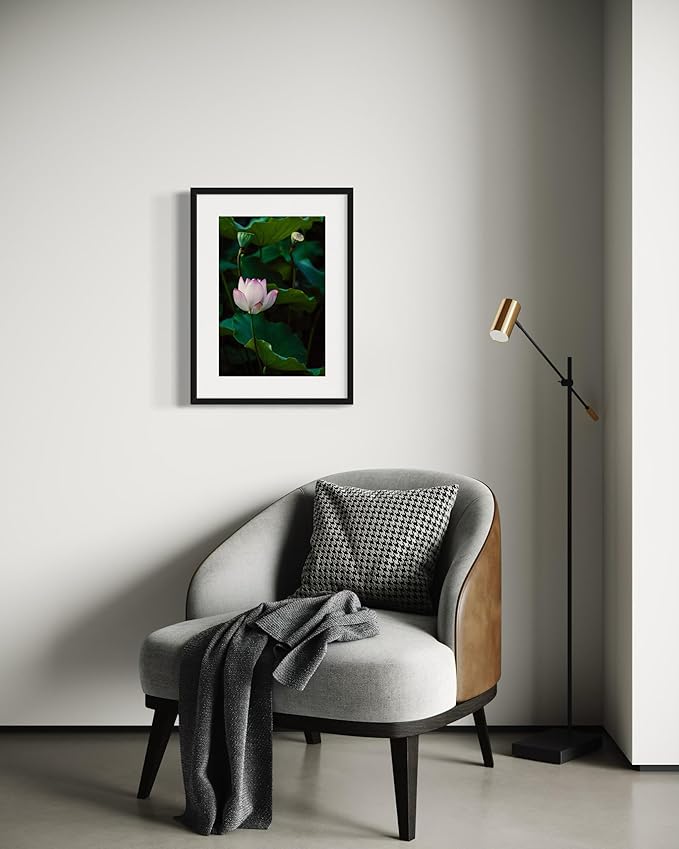 Oriental Beauty: Stunning Feng Shui Landscape Wall Art Vertical Prints for Home Decor in 3 Sizes (Serenity of a Pink Lotus, 12" x 18", Oriental Beauty)