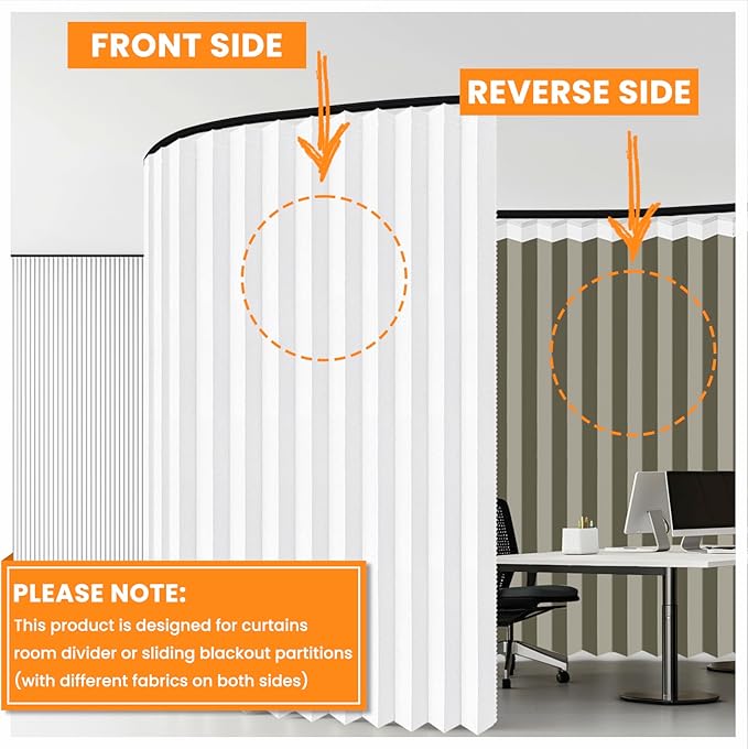 100% Blackout Room Divider Curtains - Total Privacy Curtain Panel, Thermal Insulated Noise Reduction Curtains for Bedroom Windows, Include Ceiling Curtain Track(White, W100 x L96, 1 Pack)