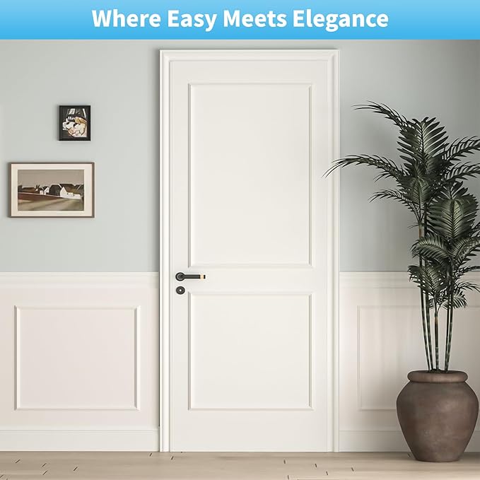 Art3d Premade Peel and Stick Door Moulding Trim Kit, Self-Adhesive Paintable Wainscoting Panels for Frame Decor & Wall Accents, 1 Set-2 Frames