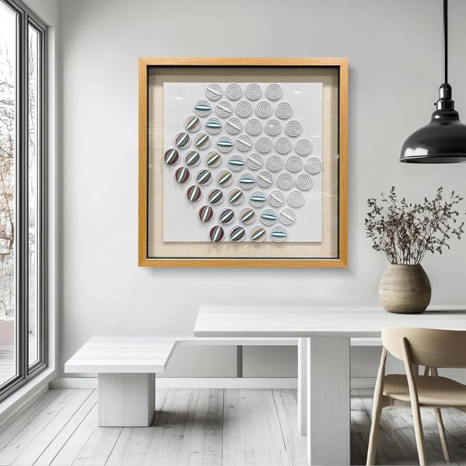 LIUZEYUE - Modern 3D relief artwork living room office room wall decoration 31.5"x31.5" blue+orange+white