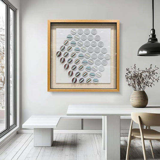 LIUZEYUE - Modern 3D relief artwork living room office room wall decoration 31.5"x31.5" blue+orange+white