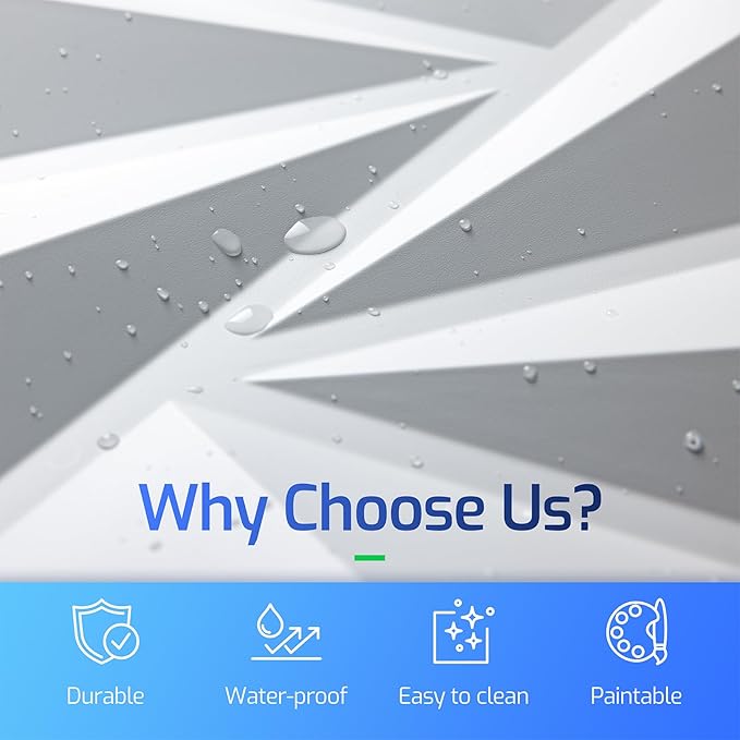 3D Wall Panels for Interior Wall Decor, 64 pcs PVC Wall Panels, 11.8''x11.8'' Decorative Accent Wall Panels for Game Rooms, TV Walls Background, Living Rooms, Decorative Wall Panels, White