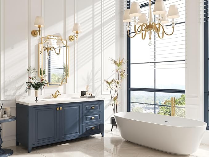 Kelly Miller 20"x30" Small Gold Bathroom Mirror for Wall Mount, Beveled Vanity Mirror for Master Bath Half Bath