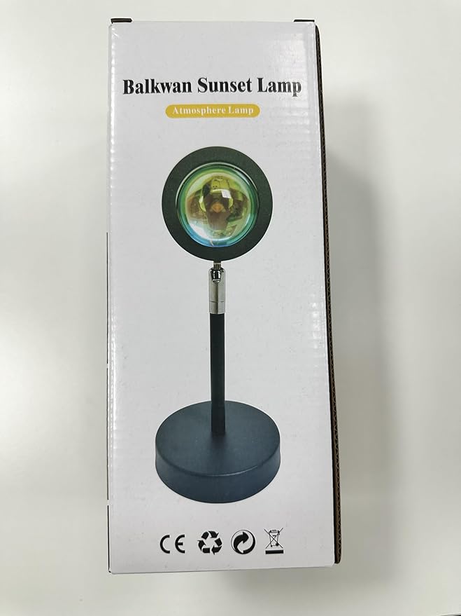 Balkwan Sunset Lamp Projection Rotation Rainbow Lamp Led Romantic Visual Led Light Network Red Light with USB Modern Floor Stand Night Light Living Room Bedroom Decor (Sunset Red)