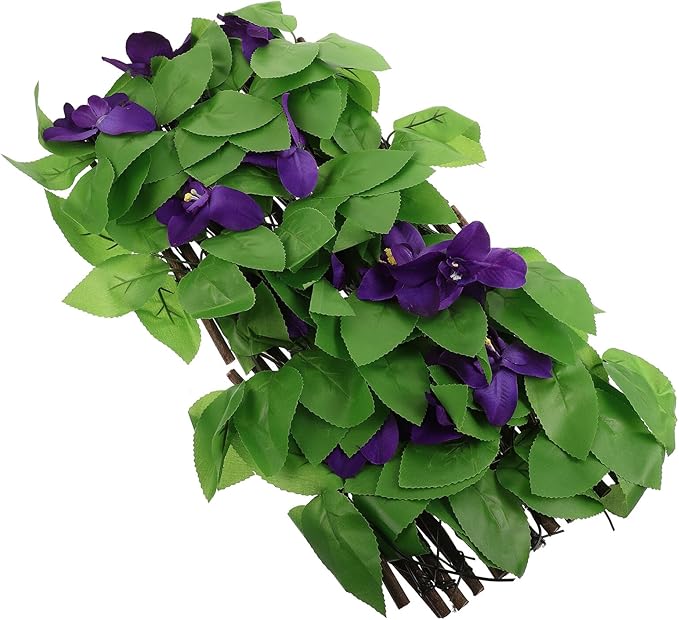 Artificial Green Plant Fence Small Lifelike Leaf Wall Privacy Screen Outdoor Balcony Garden Trellis Decorative Faux Leaf Panel Cloth