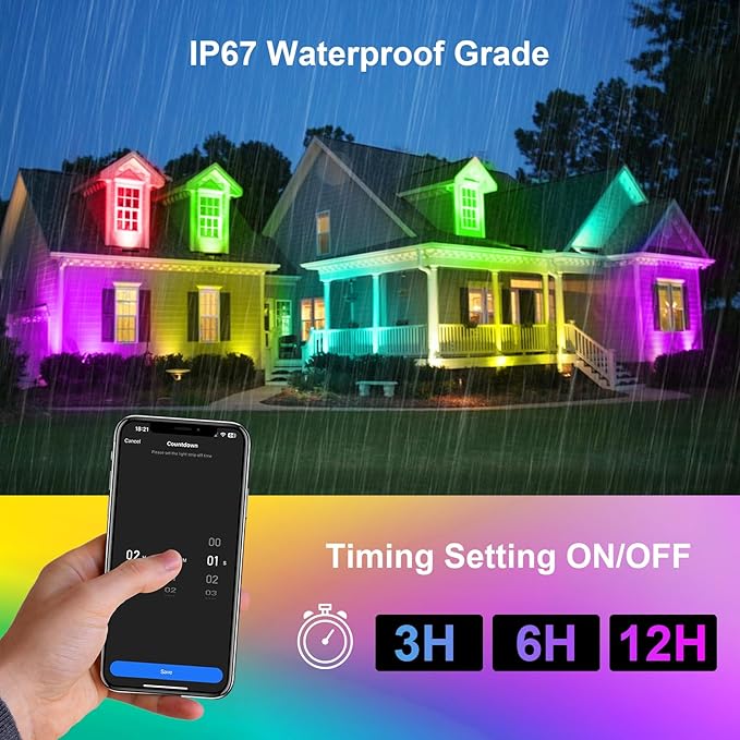 APPECK Wall Washer Light Bar 2 Pack, 30W RGBCW Stage Wash Light Bars, RGB Lights Bar, IP67 Waterproof & 16 Million Colors&Timing& Music Sync, for Commercial Lighting, Birthday Party, Garden Lighting