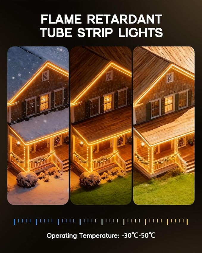 LED Strip Lights Daylight White 6000K,16.4ft 12V Neon Rope Lights,Flexible Silicone Outdoor Waterproof Neon Strip Lights for Mirror,Kitchen,Cabinet,DIY Lighting(Power Supply Not Included)