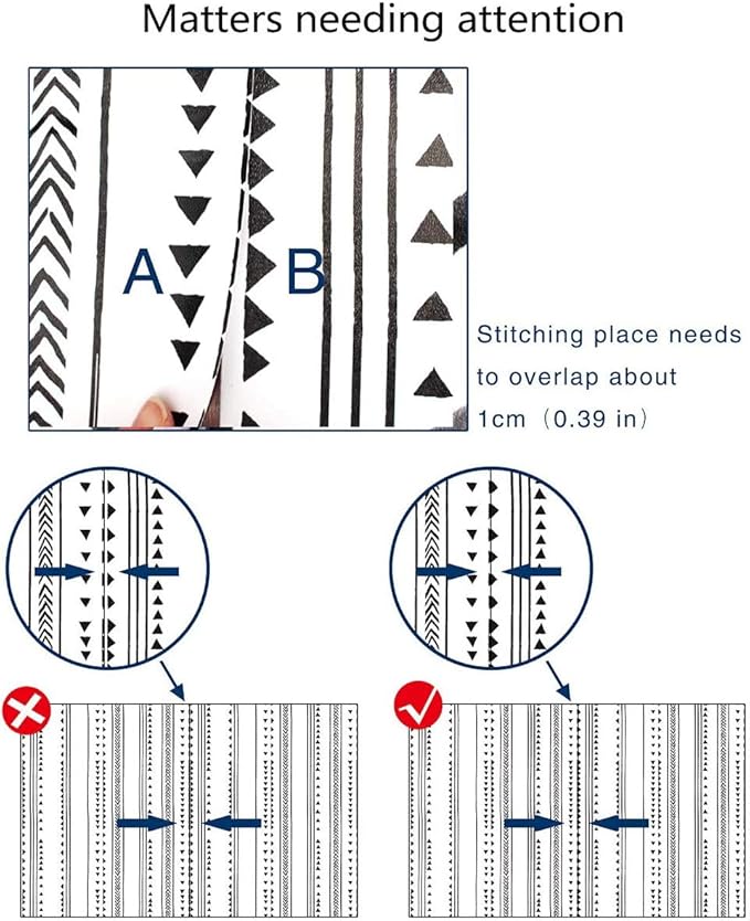 MulYeeh 17.5'' x 314'' Adhesive Peel and Stick Paper Modern Arrow Trellis Black White Wallpaper Modern Triangle Removable Wall Covering Prepasted Decorative