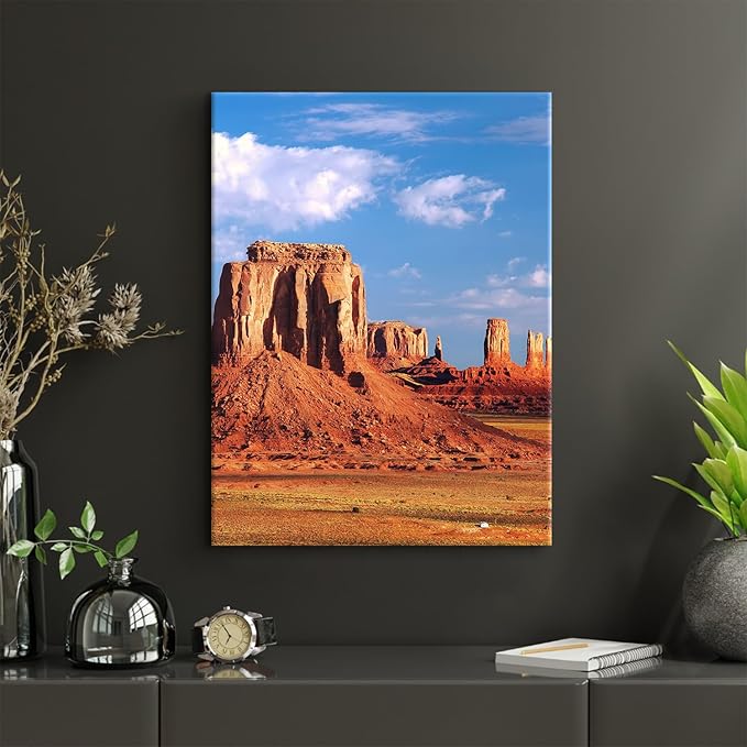 Monument Valley Desert Wall Art for Living Room Arizona National Park Posters Mountain Pictures Wall Decor Nature Wilderness Landscape Canvas Prints Artwork for Bedroom Office Home Decorations 12x16"