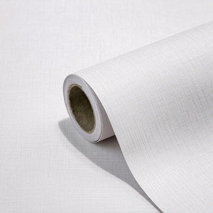 CAX Grasscloth Peel and Stick Wallpaper Beige Contact Paper 15.7"x 472" Beige Grasscloth Wallpaper Self-Adhesive Removable Wall Paper Waterproof Linen Wall Papers for Living Room Bed Room Cabinets