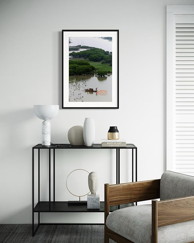 Oriental Beauty: Stunning Feng Shui Landscape Wall Art Vertical Prints for Home Decor in 3 Sizes (Casting Nets in the Mangrove Waters, 12" x 18", Oriental Beauty)