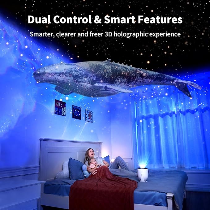 3D Projector ,Galaxy Light Projector & Home Planetarium Projector, Astronaut Galaxy Projector Nightlight with 90 Scenes, 200 Dynamic Effects & Optical Lenses for Starry Sky Room Decor