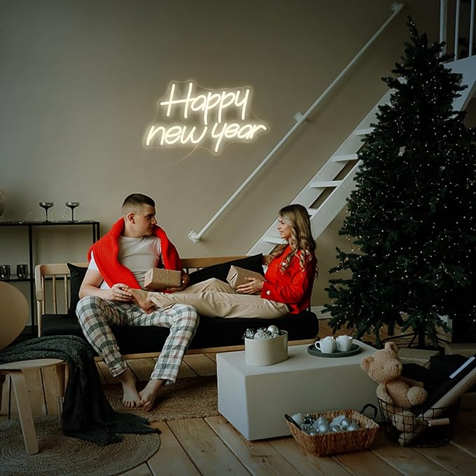 Neon Sign Warm White Letter LED Lights Letter Neon Signs for Wall Decor Dimmable Light up Signs for Home, Bedroom Room Winter Party Favor