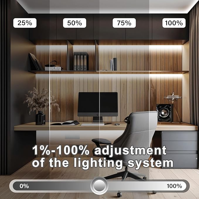 50FT COB Led Strip Lights, Uniform 6500K COB Rope Light,Bright Daylight White Lights,High Density,App/Remote Control,Indoor 24V Cuttable Cabinet Lights for Bedroom,Bookshelf,Showcase,Kitchen