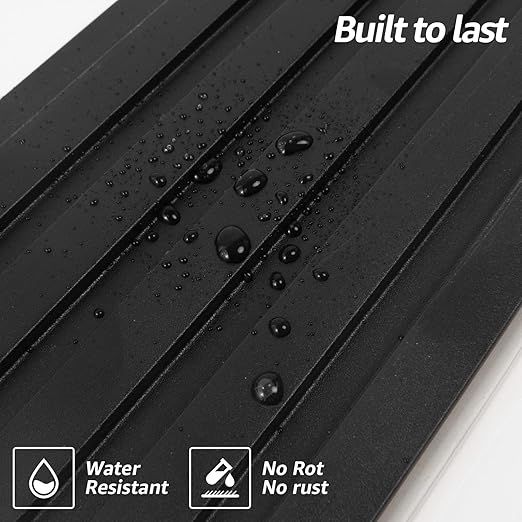 Art3d WPC Wainscoting Panels, 16-Pack 48 x 6 Inch 3D Wall Accents for Interior Wall Decor, Living Room, Bedroom, Black