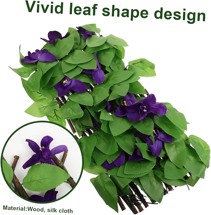 Artificial Trellis Fence Panel with Lifelike Green Leaves Fade-Resistant Cloth and Simulated Plant Wall for Outdoor Garden Balcony Decoration Expandable Privacy Screen