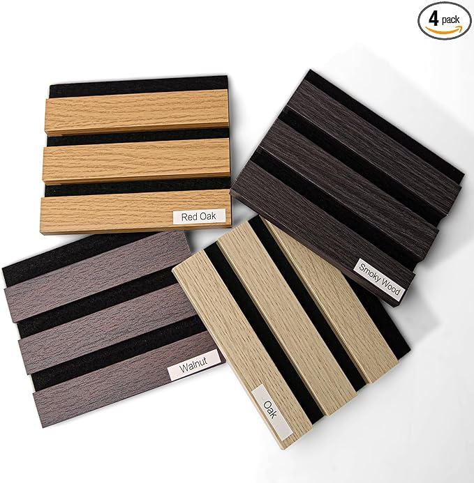 Art3dwallpanels Wood Slat Wall Panel, 108'' x 13'' Wood Panels for Wall 2 Pack 3D Soundproof Wall Panels, Large Acoustic Panels for Interior Ceiling and Wall Decor Noise Reduction, 4 Pack, Sample