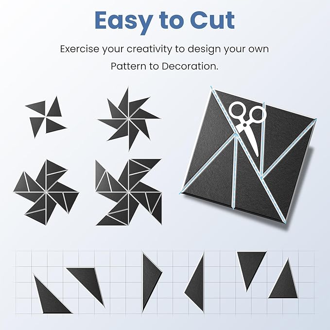 18 pack Acoustic Panels With Self-Adhesive, 12"X 12"X 0.4"Sound Proof Foam Panels, Sound Panels High Density, Soundproof Wall Panels for Home Studio Office- WhiteBase + BlackFace V1