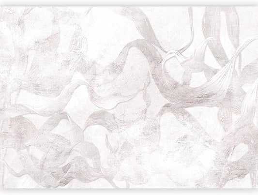 artgeist Wall Mural Faux Cement 154x110 in - Peel and Stick Self-Adhesive Wallpaper Removable Large Sticker Foil Wall Decor Print Design Mural Abstract Grey Silver f-A-10118-a-c