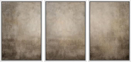 MUDECOR Framed Wall Art Print Set Neutral Abstract Landscape Illustrations Modern Art Boho Decorative Colorful Chic for Living Room, Bedroom, Office - 24"x36"x3 White