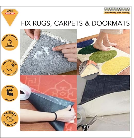 KLAPiT Super Tape Double Sided Heavy Duty Mounting with Enhanced NanoTechnology Holds upto 350lbs/1.27lb per Inch for Home, office, kitchen bathroom works on Walls, Wood, Metal, Glass, Ceramic [23 Ft]