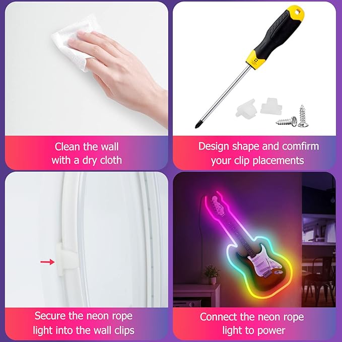 16.4ft WiFi RGB Rope Lights with Music Sync, Waterproof Flexible Dimmable Smart LED Strip Lights for Bedroom with Remote and Adapter, Compatible with Alexa, Indoor Outdoor Decor