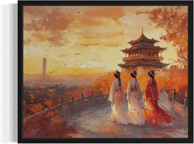 China Art Print Poster, Asia Oriental Countries Culture Wall Art Asian Paintings for Bedroom Bathroom Living Room Decor 97 (China, 16 x 20 inches, Unframed)