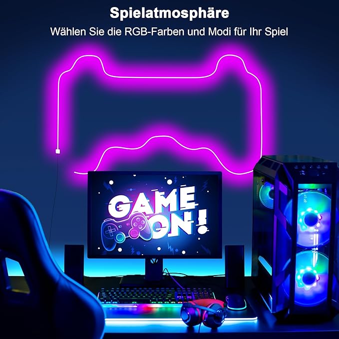 Cozylady 66Ft (33Ft * 2 Rolls) RGB LED Neon Rope Lights for Bedroom, 20m LED Strip Lamp with Double Sided Adhesive Tape, App/Remote Control DIY Lights Decorate The Outdoor and Indoor of Your Home