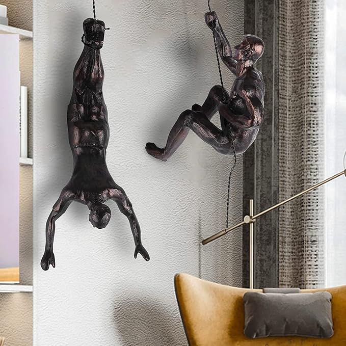 Climbing Men Wall Art Decor Sculpture,Nordic Modern Simplicity Decorative Wall Art, Climbing Man Sculptures,Home & Office Climber Gifts