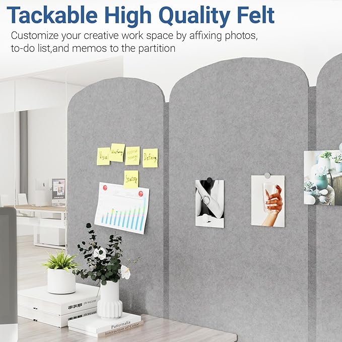 Natwind 5 Panel 122.8 x 71 in Office Room Privacy Protect Space Divider Portable Partition,Wall Folding Cubicle Indoor Freestanding Acoustic Partition Temporary for Office Room