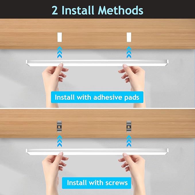 maylit Under Cabinet Lights Plug in, 6 Pcs 12 Inch Multi-Color Under Cabinet Lighting, Super Bright Under Counter Lights for Kitchen, Ultra Thin Dimmable Light for Cabinet, Counter, Workbench, Desk