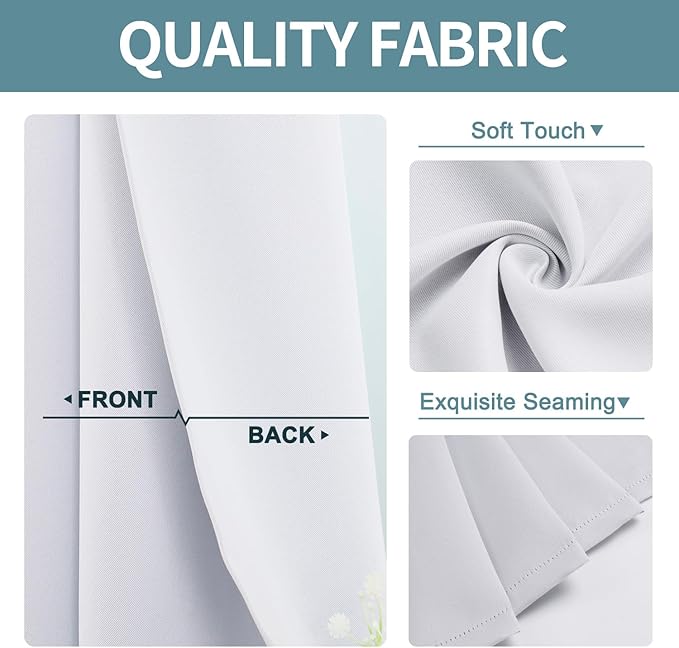 ChrisDowa Room Divider Curtain 120 Inches Long, Wide Blackout Sliding Door Curtain for Bedroom, Room Darkening Privacy Window Curtain for Patio Door (1 Panel Set, Greyish White, 100 x 120 Inch)