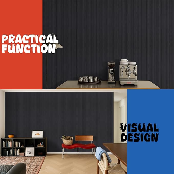 10 Pack Large Acoustic Panels,47.2" X 23.6" Acoustical Wall Panel,Self-Adhesive Sound Proof Panel for Office, Decorative Soundproof Wall Panels for Home Studio (Black)