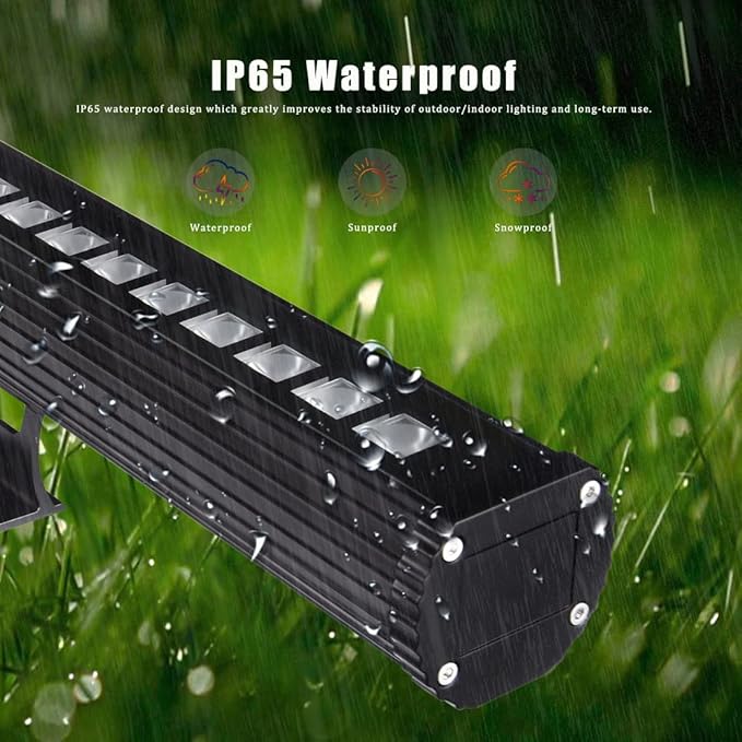 10x60' New Upgraded Wall Washer LED Lights, 144W RGB + 5000K Daylight Wall Wash Lighting, Color Changing, Dimmable, IP65 Waterproof, 3.2ft/40,120V Outdoor/Indoor Stage Light Bar