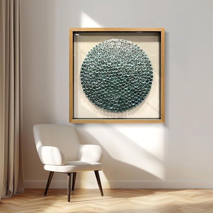 LIUZEYUE - Modern Abstract Wall Art Living Room Handmade Wood Flower 3D Wall Decoration Entrance Wall Decoration Green 31.5"x31.5"