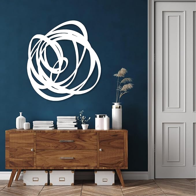 Kewhush Abstract Metal Wall Art, Modern Contemporary Decor for Living Room (Gold, 35"x33" | 90x83 cm)